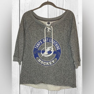 Women’s Tampa Bay Lightning NHL Hockey Sweatshirt Size‎ Medium 8/10 Lace Up